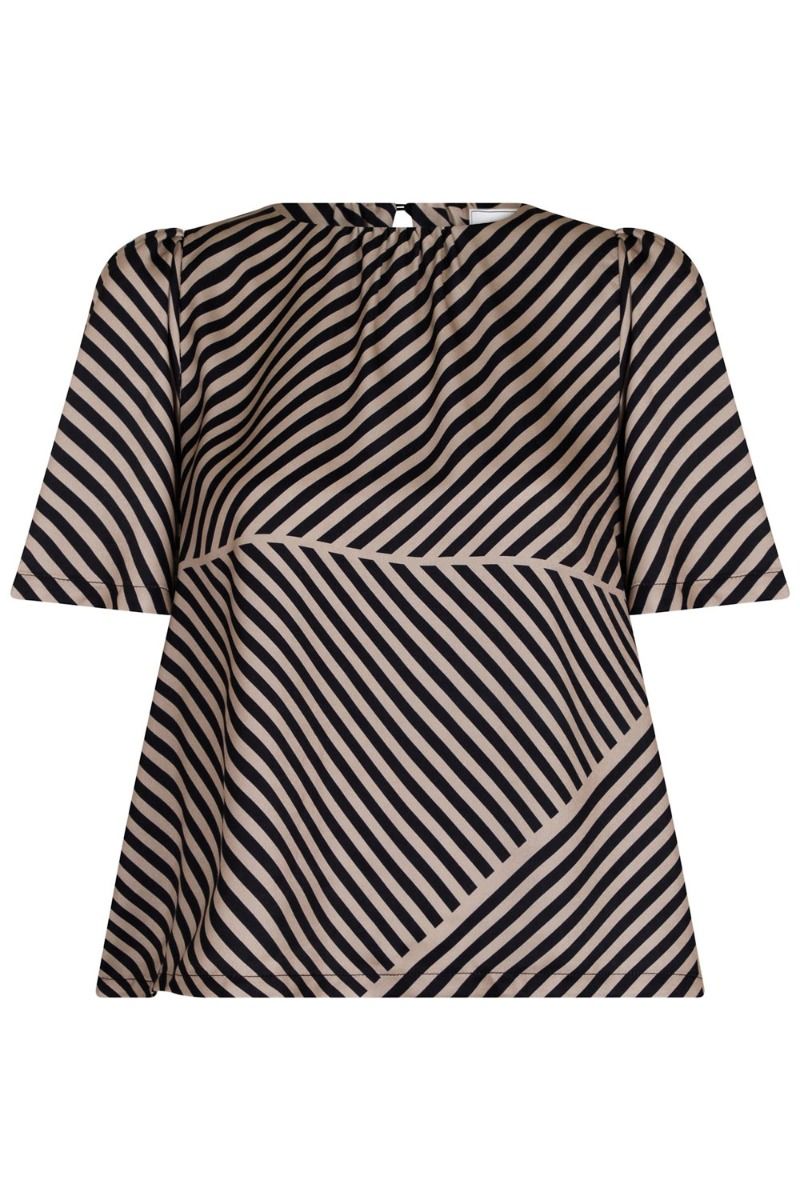 Neo Noir - Bluse - Florina Mix Lines Blouse - Black