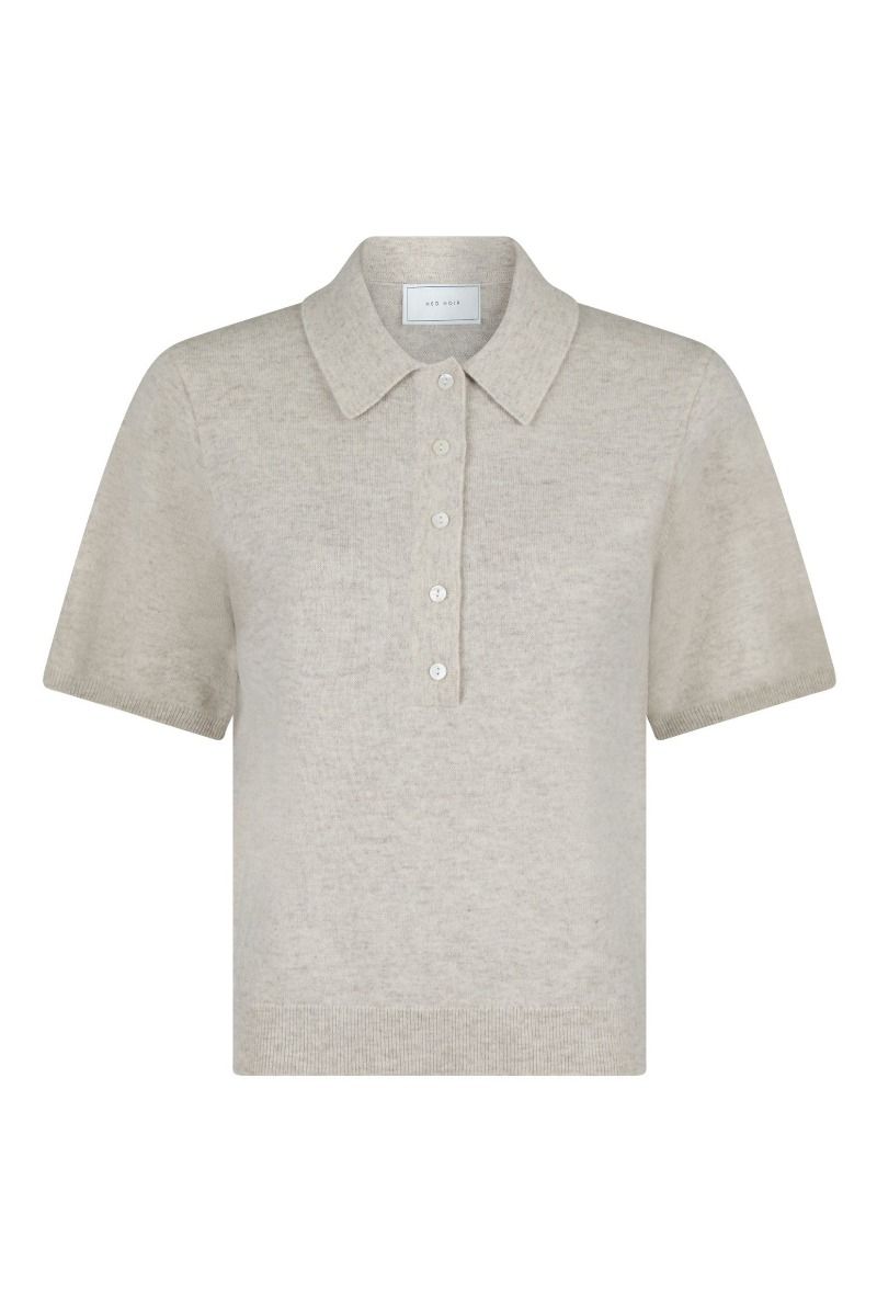 Neo Noir - T-shirt - Gracie Knit Polo Tee - Sand Melange