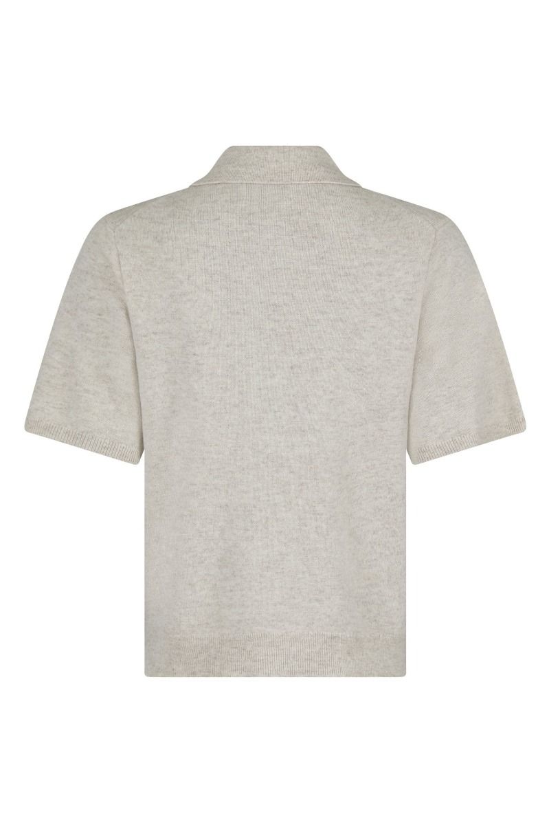 Neo Noir - T-shirt - Gracie Knit Polo Tee - Sand Melange