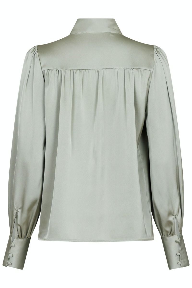 Neo Noir - Bluse - Jaz Bow Blouse - Smoke Green