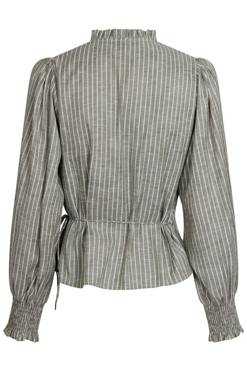 Neo Noir - Bluse - Jerri Soft Stripe Blouse - Smoke Green