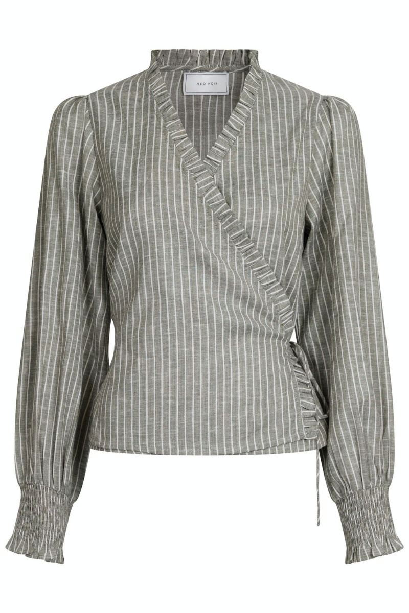 Neo Noir - Bluse - Jerri Soft Stripe Blouse - Smoke Green