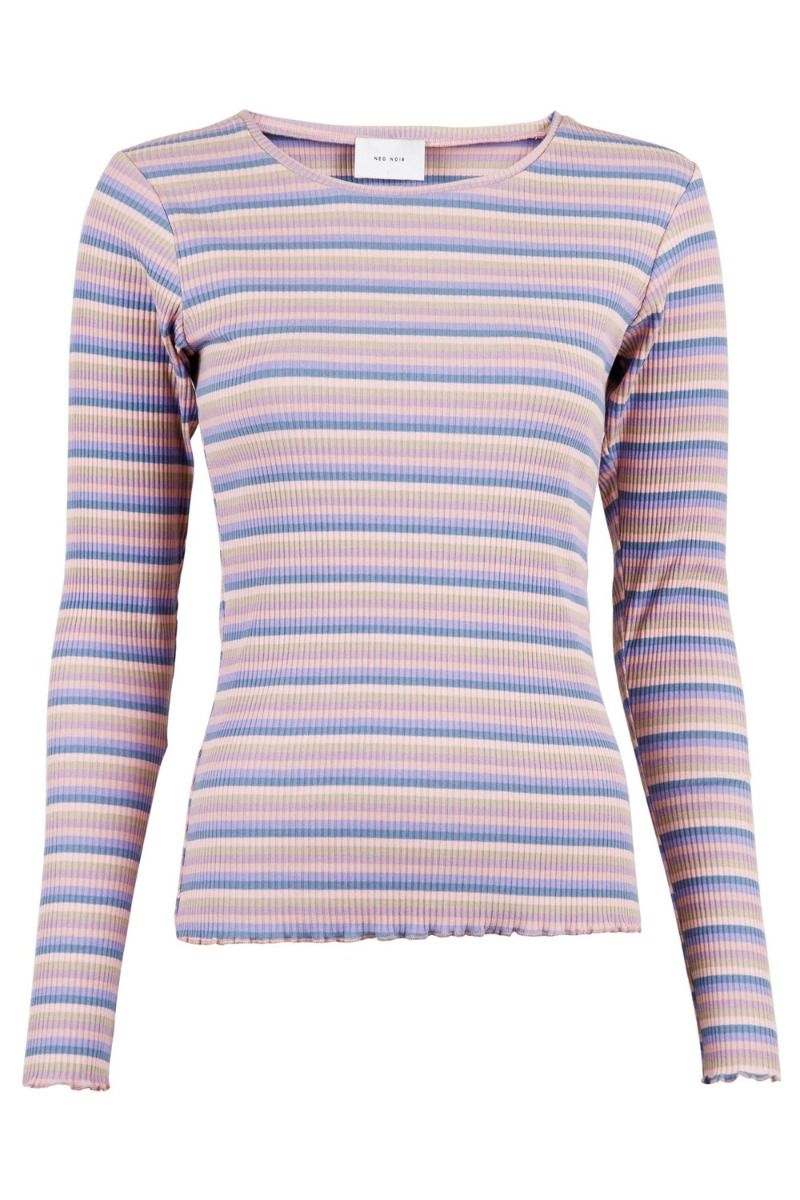 Neo Noir - Bluse - Jose Rib Blouse - Lavender