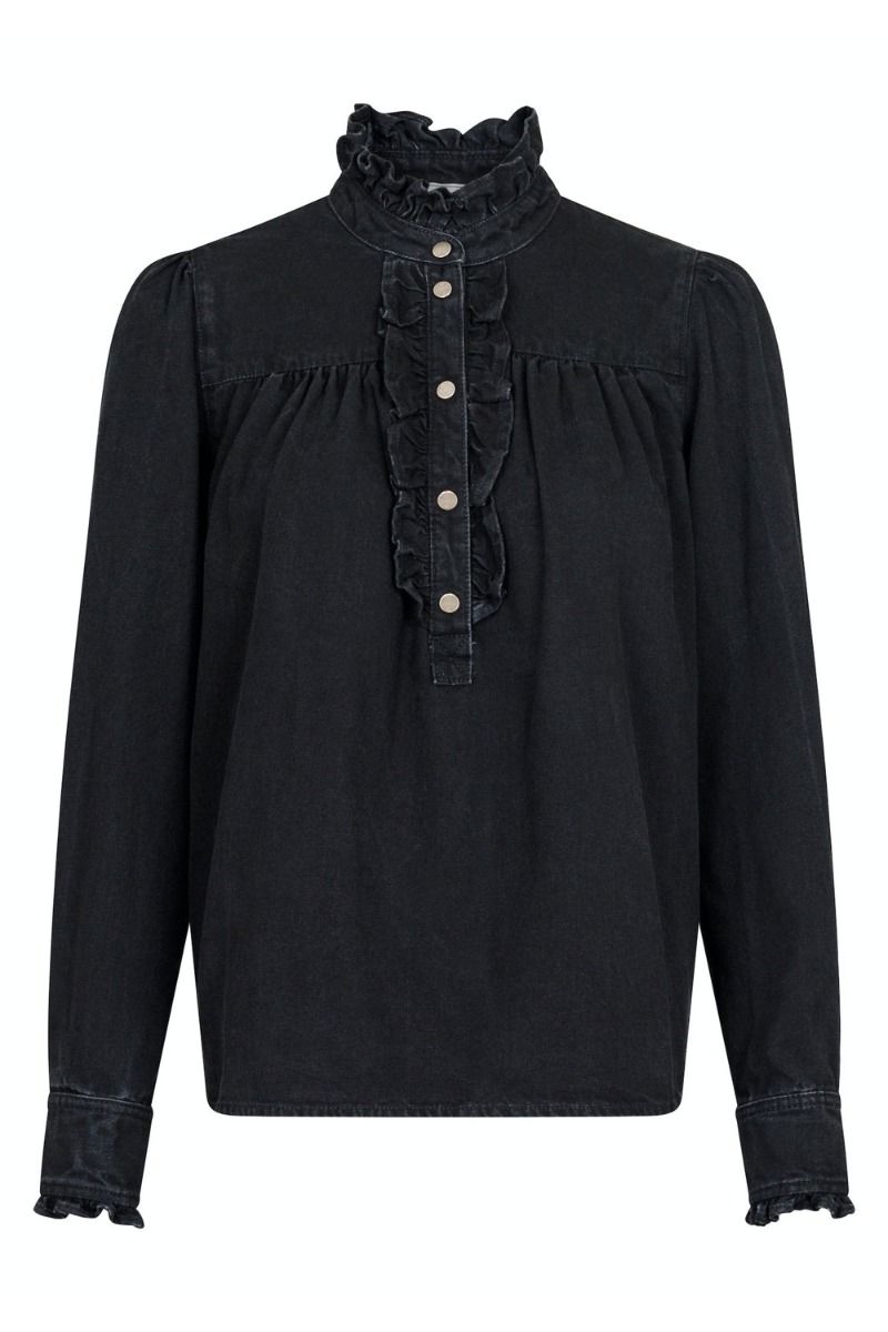 Neo Noir - Bluse - Justine Denim Shirt - Black