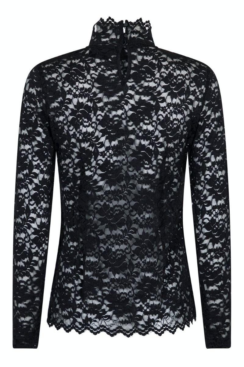 Neo Noir - Bluse - Liza Laceflower Blouse - Black