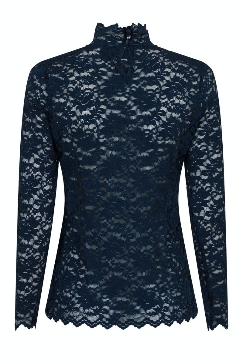 Neo Noir - Bluse - Liza Laceflower Blouse - Navy