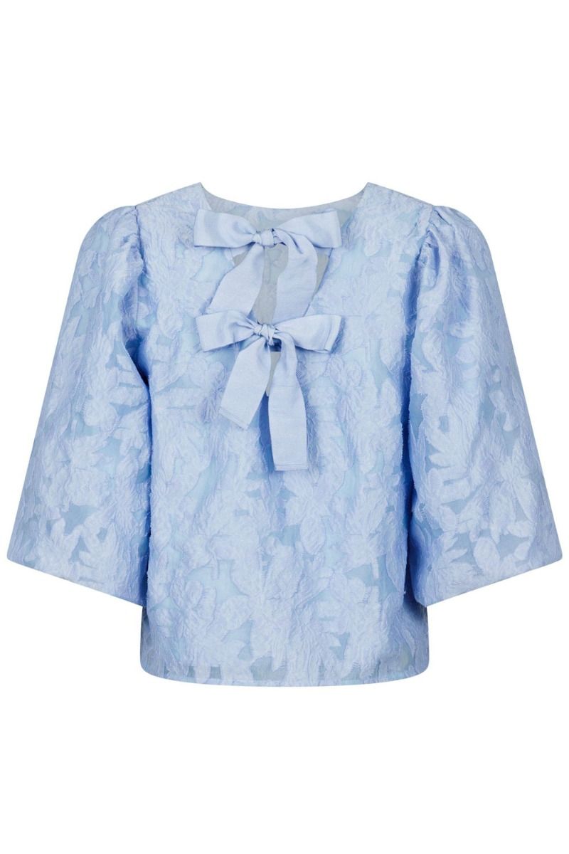 Neo Noir - Bluse - Lorraine Brocade Blouse - Sky Blue