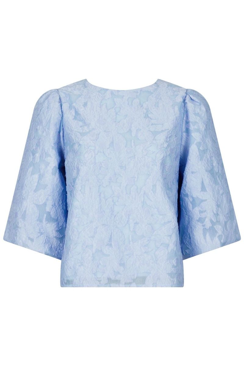 Neo Noir - Bluse - Lorraine Brocade Blouse - Sky Blue