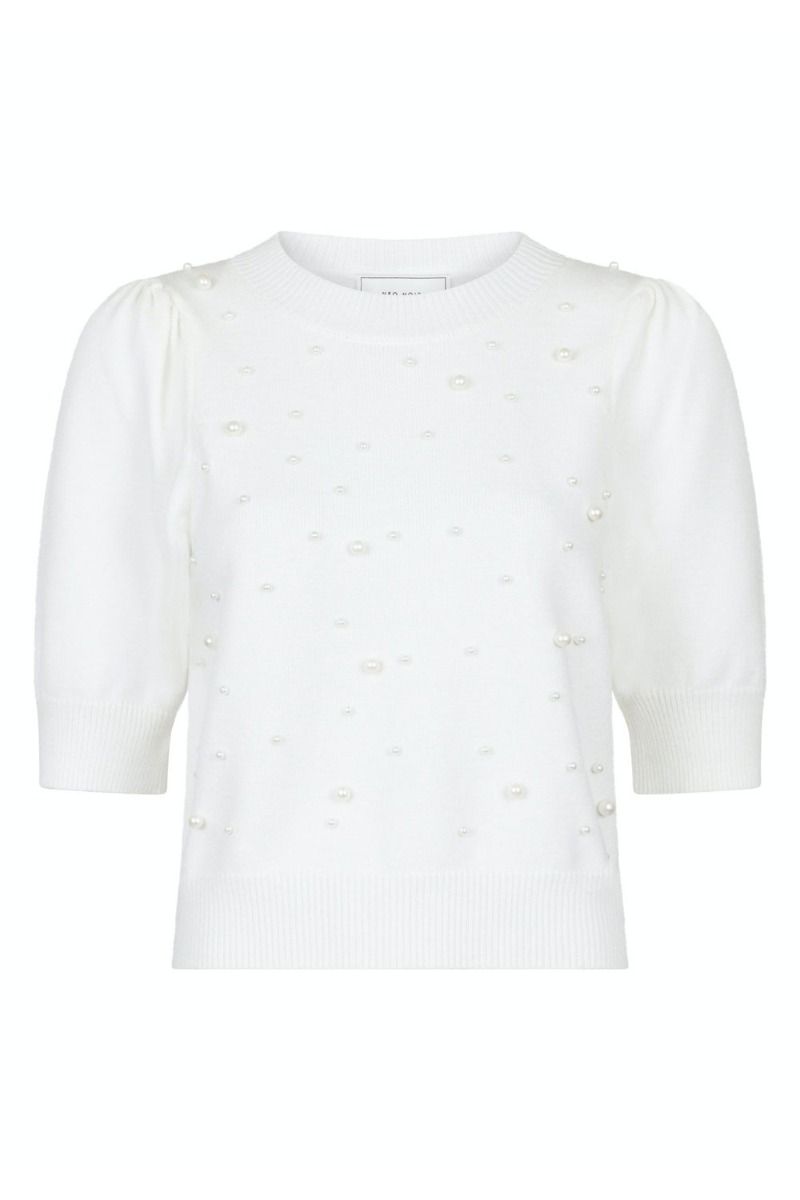 Neo Noir - Bluse - Maia Soft Pearl Knit Tee - Off White