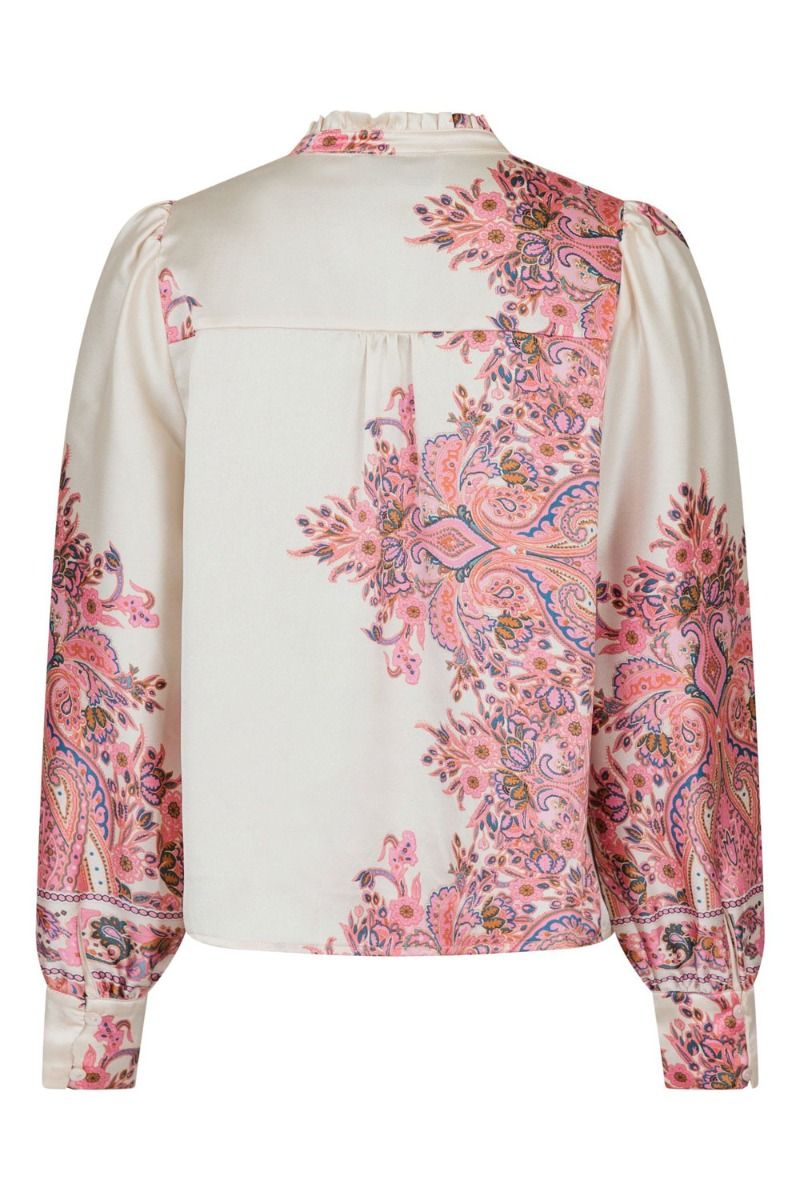Neo Noir - Skjorte - Massima Paisley Border Blouse - Light Pink