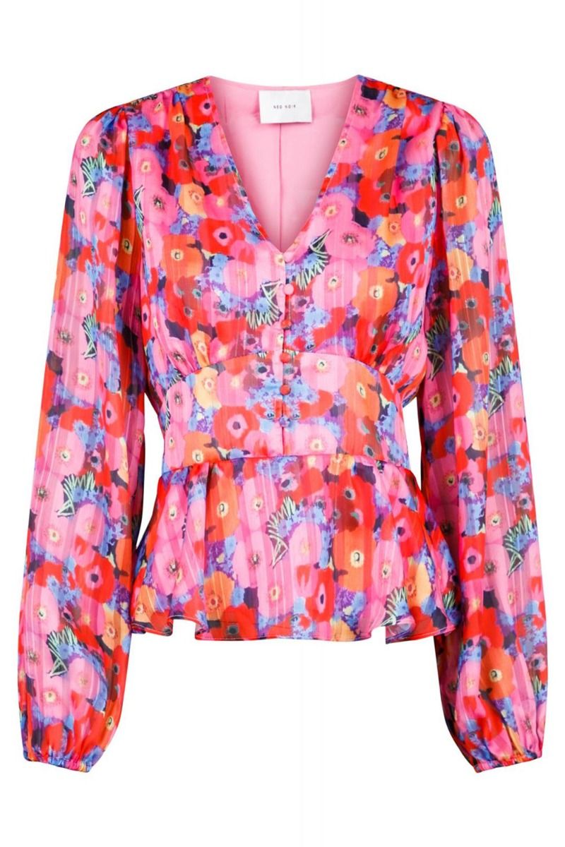 Neo Noir - Bluse - Meryl Magical Flower Blouse - Pink