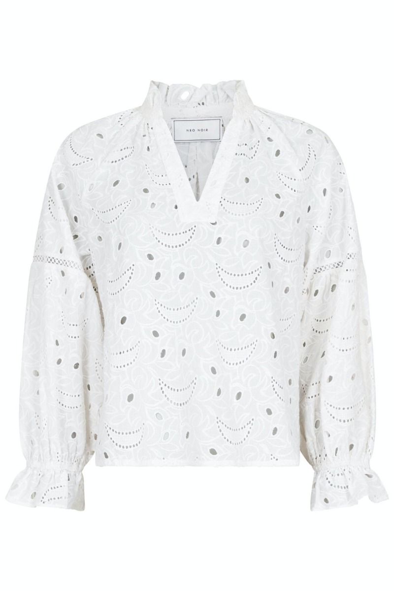 Neo Noir - Bluser - Micah Emb Blouse - White