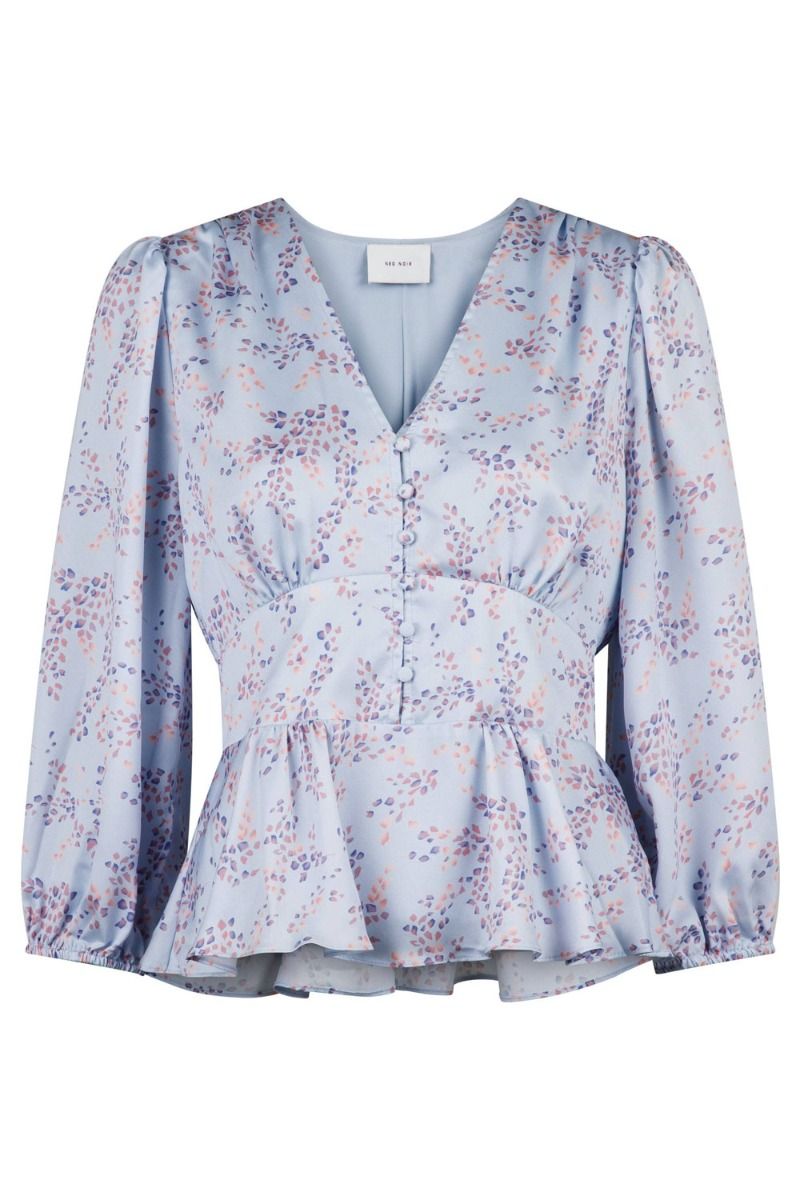 Neo Noir - Bluse - Mirala Mystic Flower Blouse - Light Blue