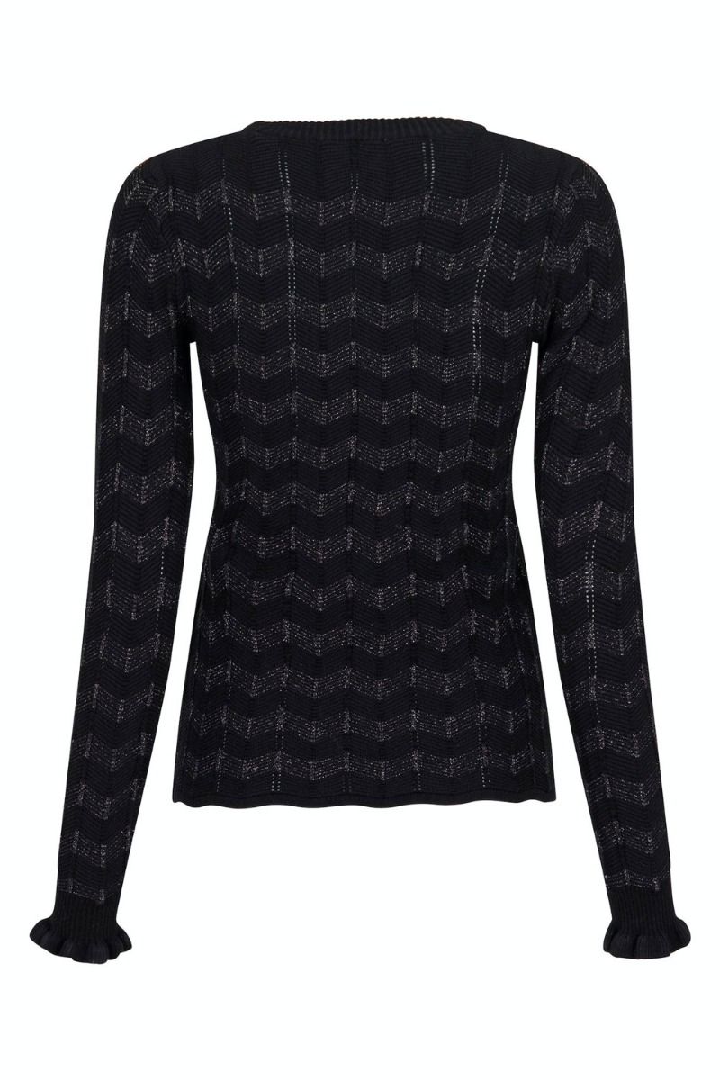 Neo Noir - Bluse - Nelle Glitter Knit Blouse - Black