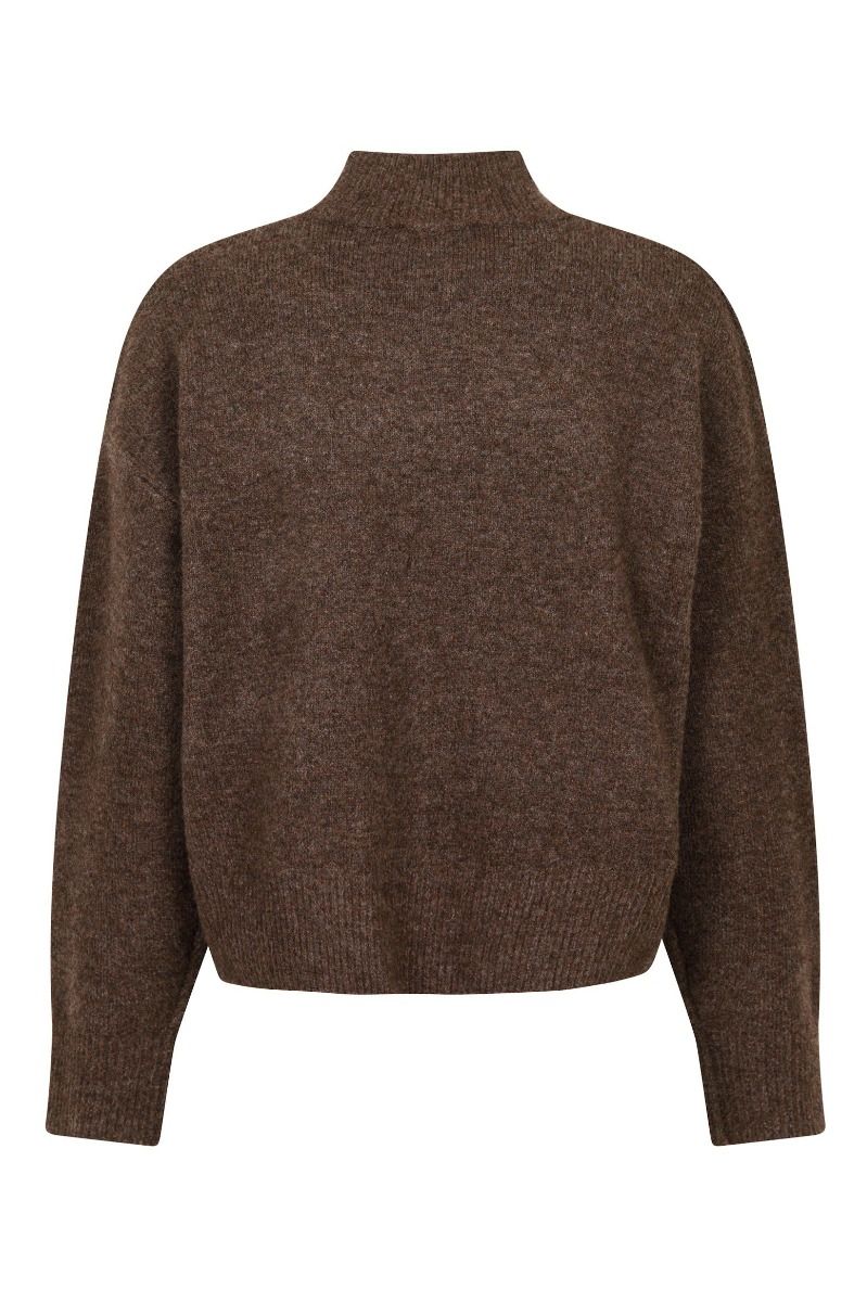 Neo Noir - Strik - Paulina Knit Blouse - Brown Melange