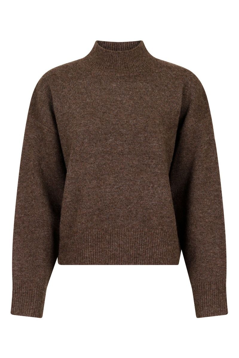 Neo Noir - Strik - Paulina Knit Blouse - Brown Melange