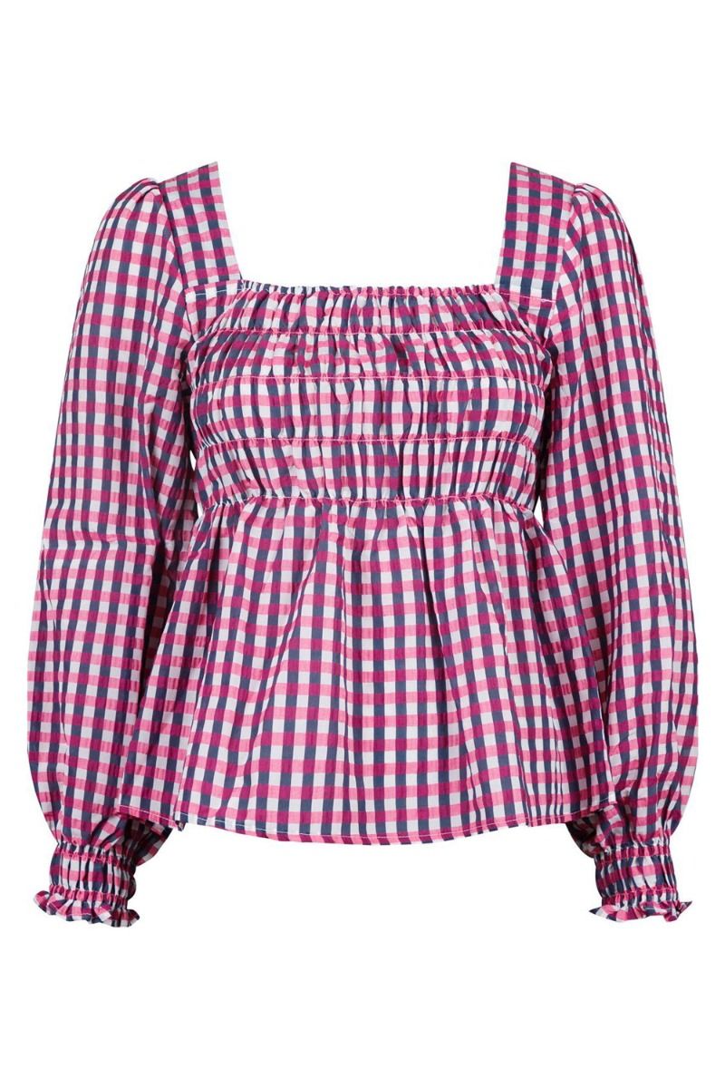 Neo Noir - Bluse - Pitt Fall Check Blouse - Pink