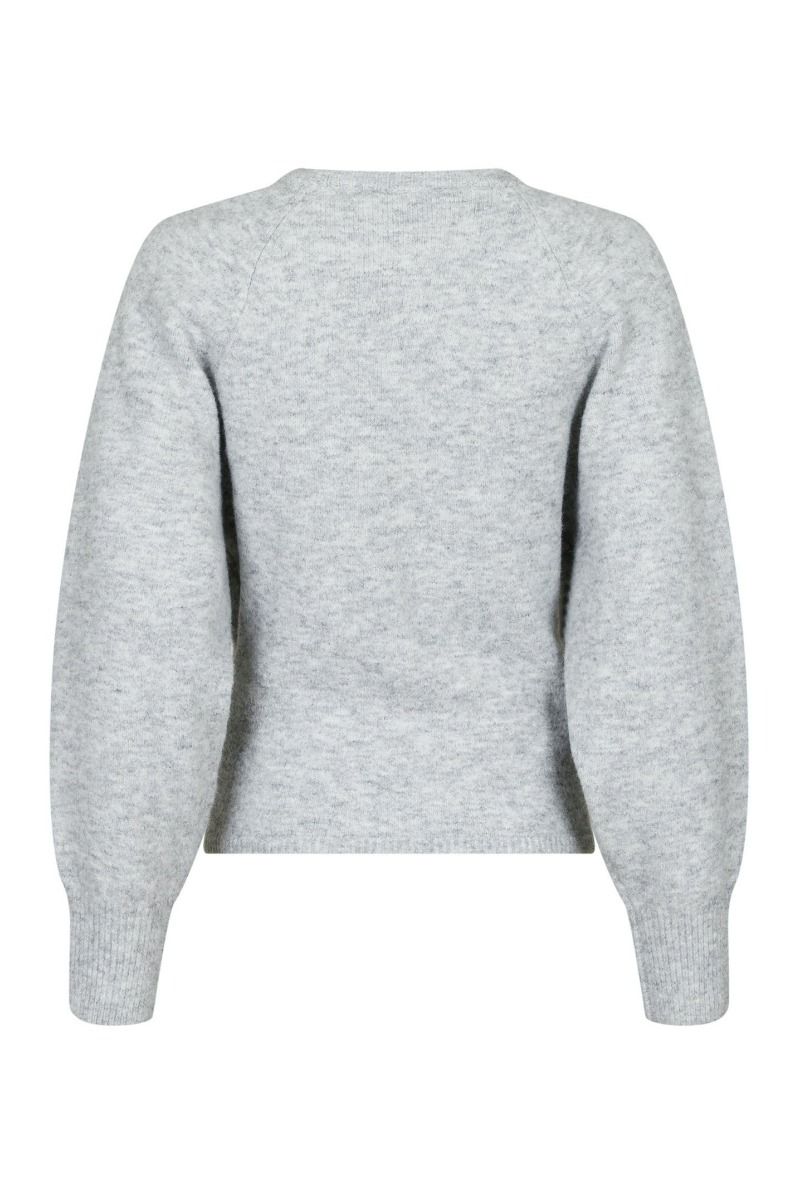 Neo Noir - Bluse - Rex Knit Blouse - Light Grey Melange