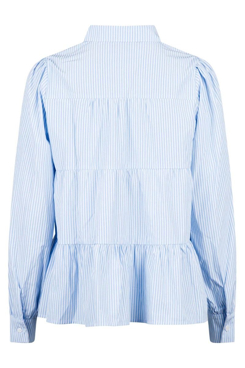 Neo noir - Bluse - Rica Stripe Shirt - Light Blue
