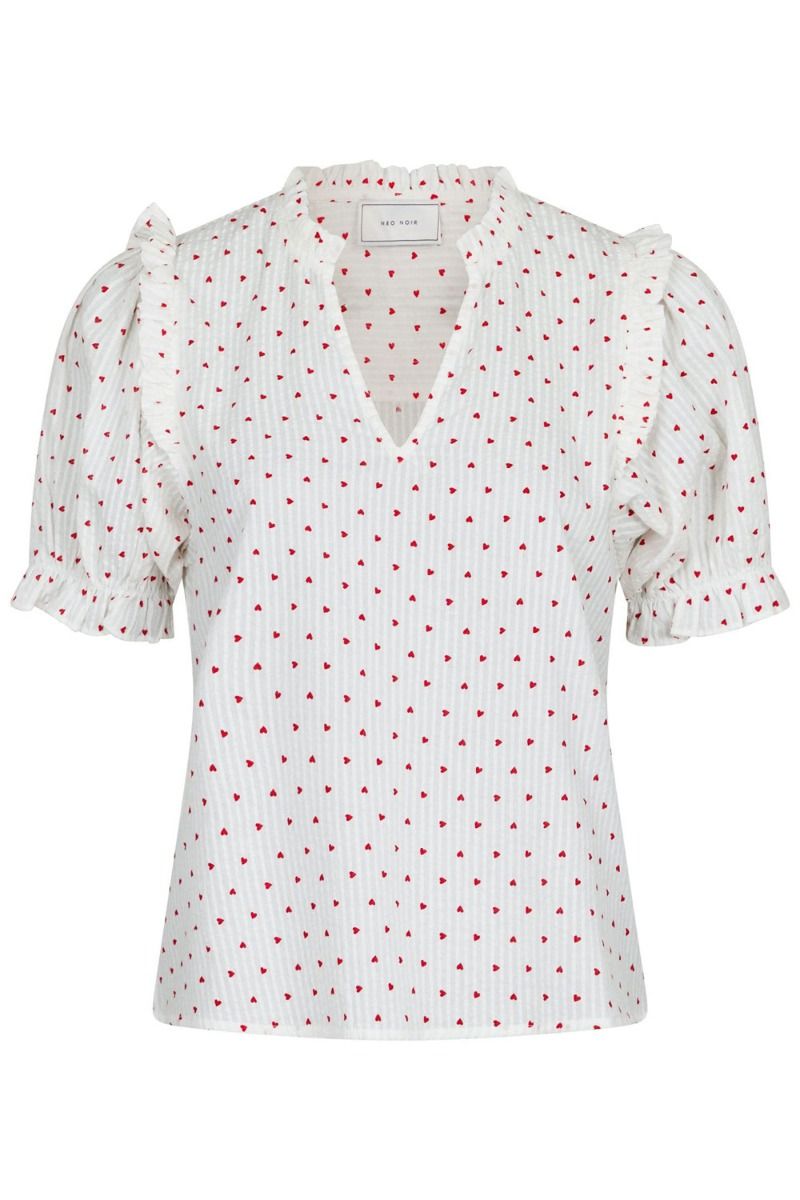 Neo Noir - Bluse - Rosalie Heart Blouse - White