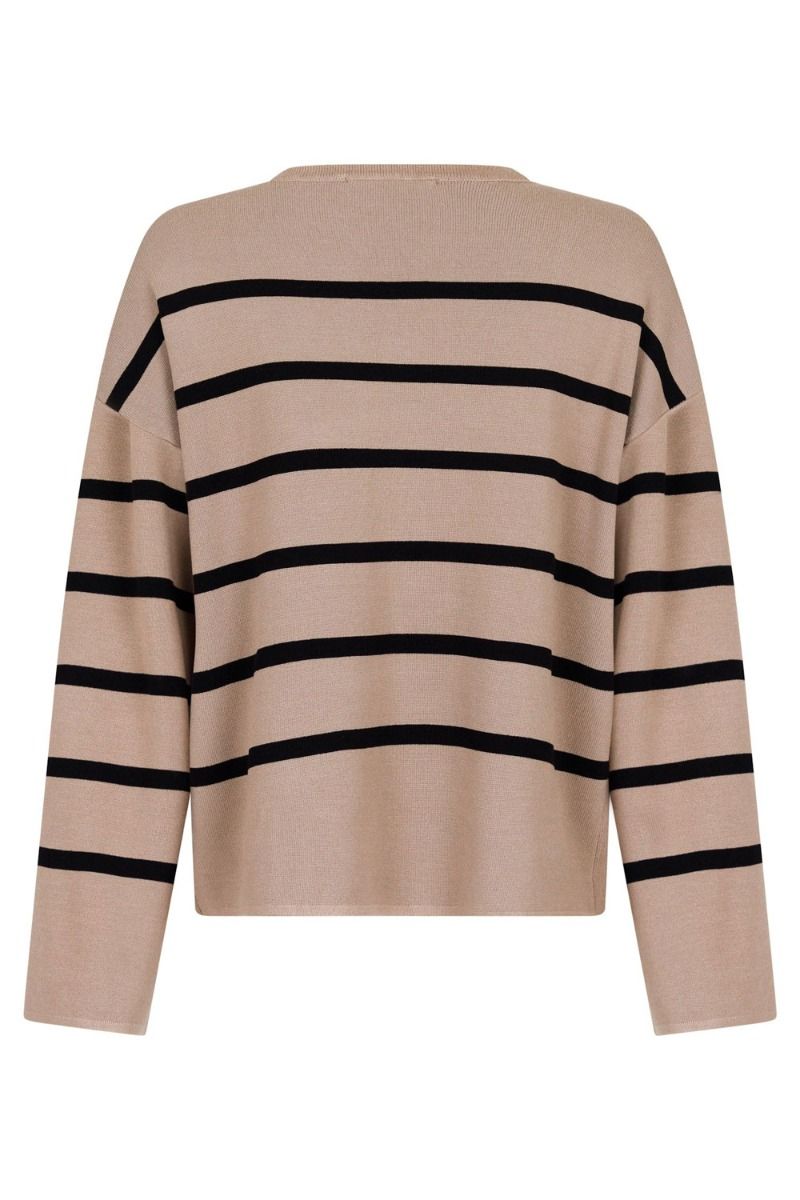 Neo Noir - Bluse - Shana Stripe Knit Blouse - Khaki