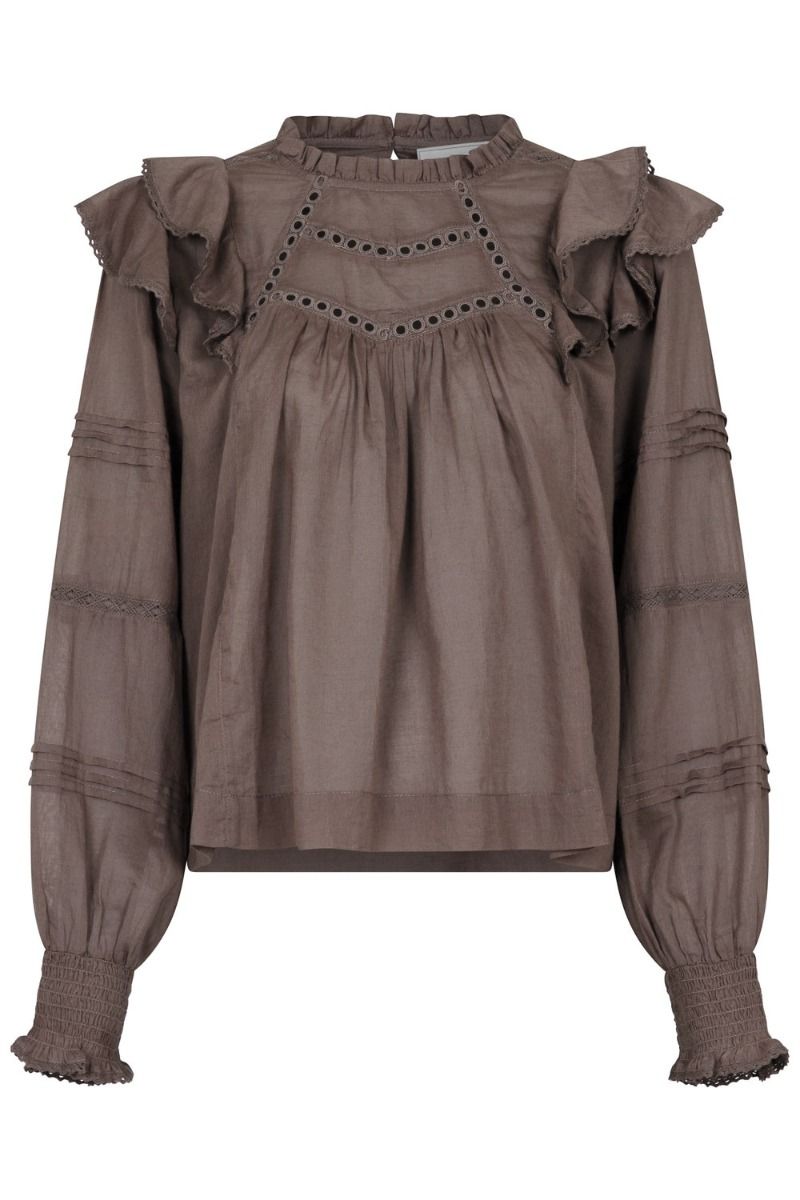 Neo Noir - Bluse - Simkie S Voile Blouse - Light Brown