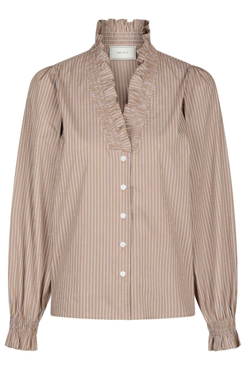 Neo Noir - Skjorte - Brielle Stripe Shirt - Brown