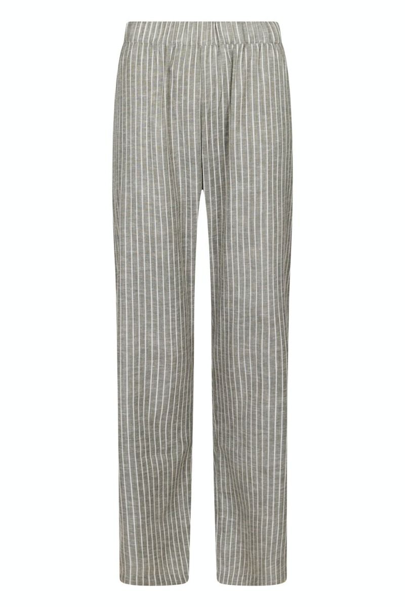 Neo Noir - Bukser - Astra Soft Stripe Pants - Smoke Green