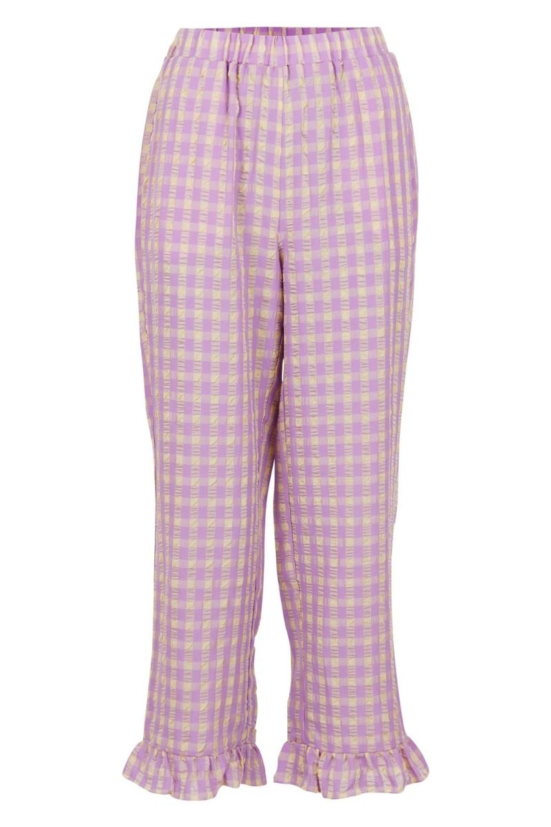 Neo Noir - Bukser - Ina Candy Check Pants - Lavender