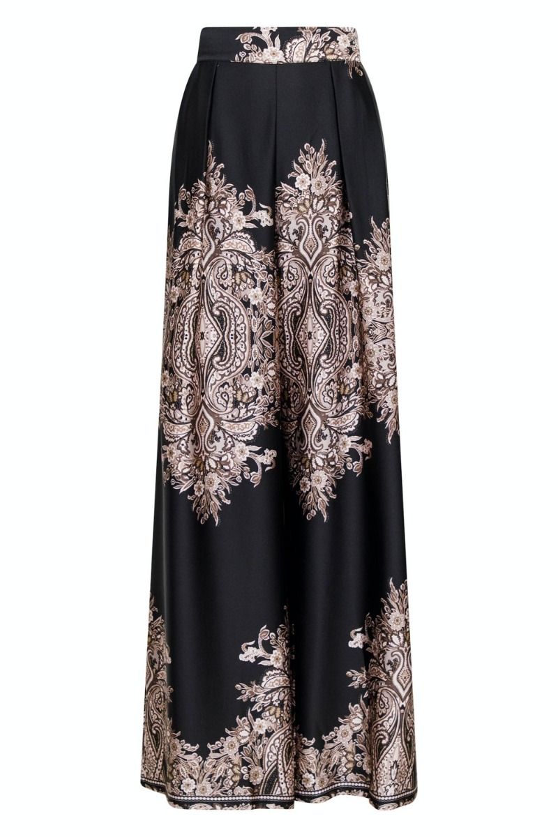 Neo Noir - Bukser - Mana Paisley Border Pants - Black