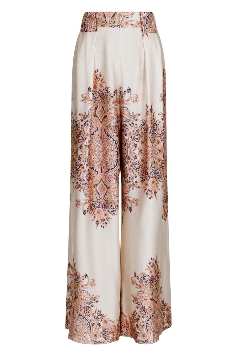 Neo Noir - Bukser - Mana Paisley Border Pants - Creme
