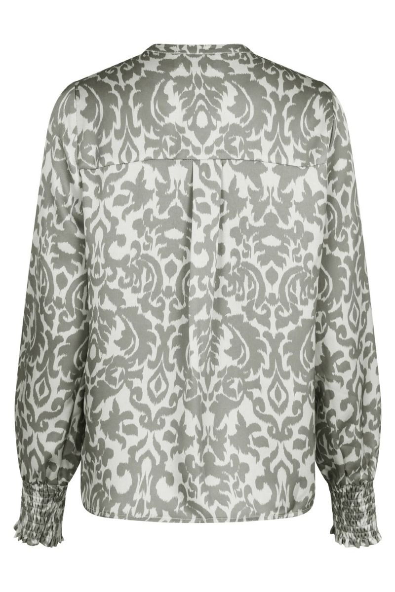 Neo Noir - Bluse - Kala Flower Blur Blouse - Dusty Army