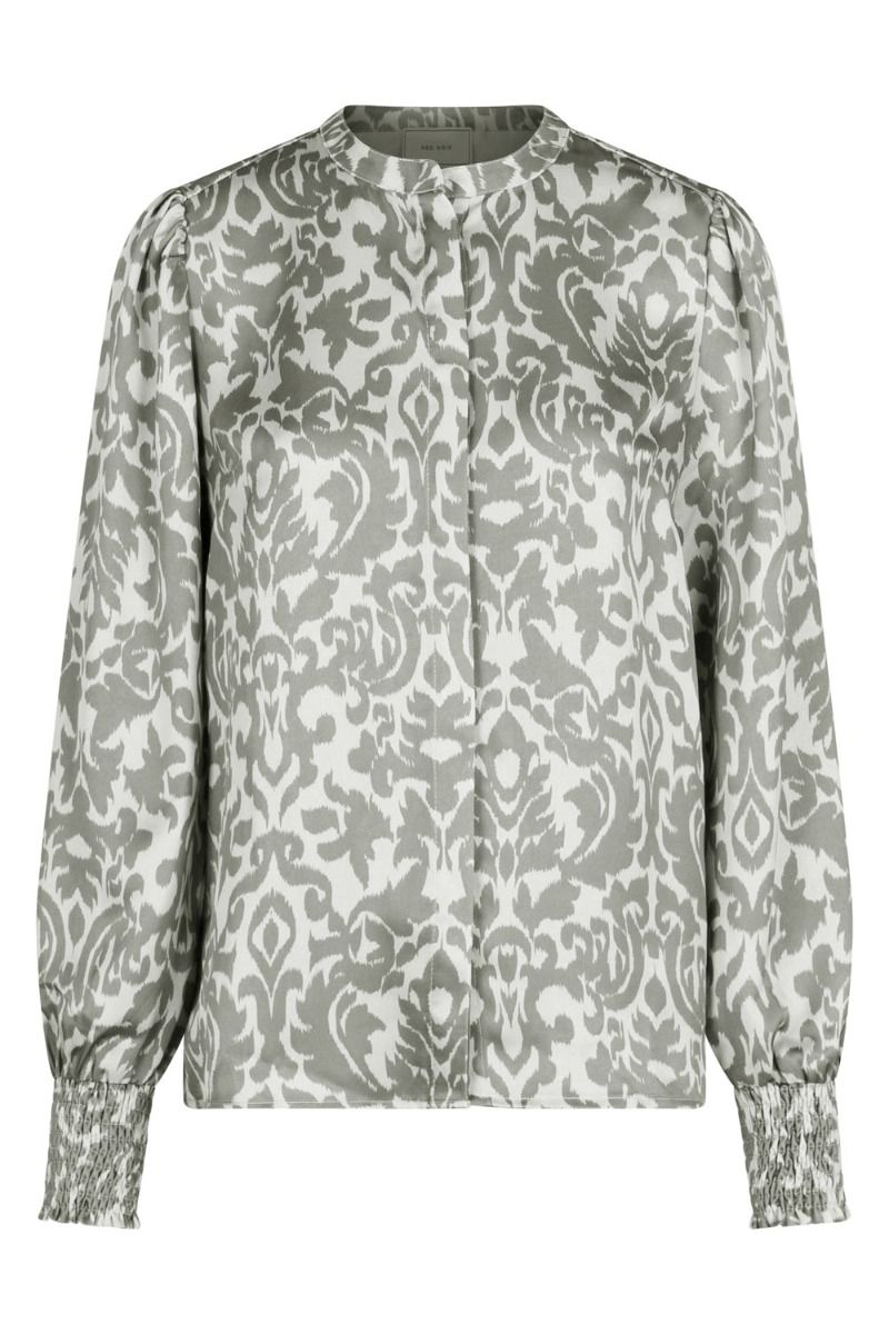 Neo Noir - Bluse - Kala Flower Blur Blouse - Dusty Army