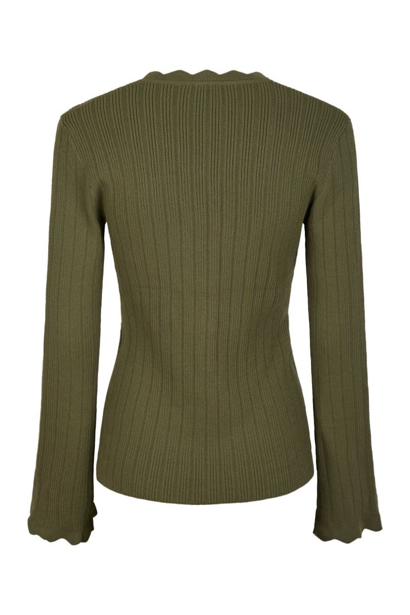 Neo Noir - Bluse - Clara Stitch Knit Blouse - Olive