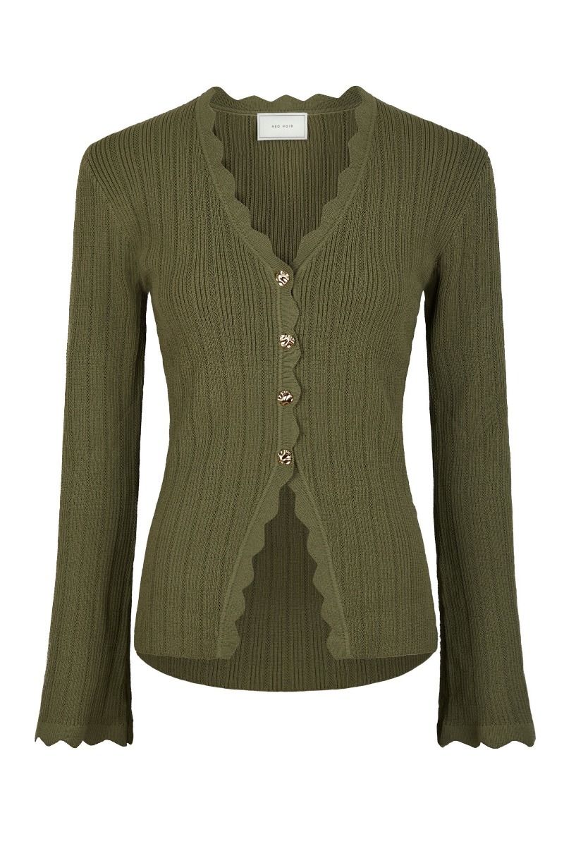 Neo Noir - Bluse - Clara Stitch Knit Blouse - Olive
