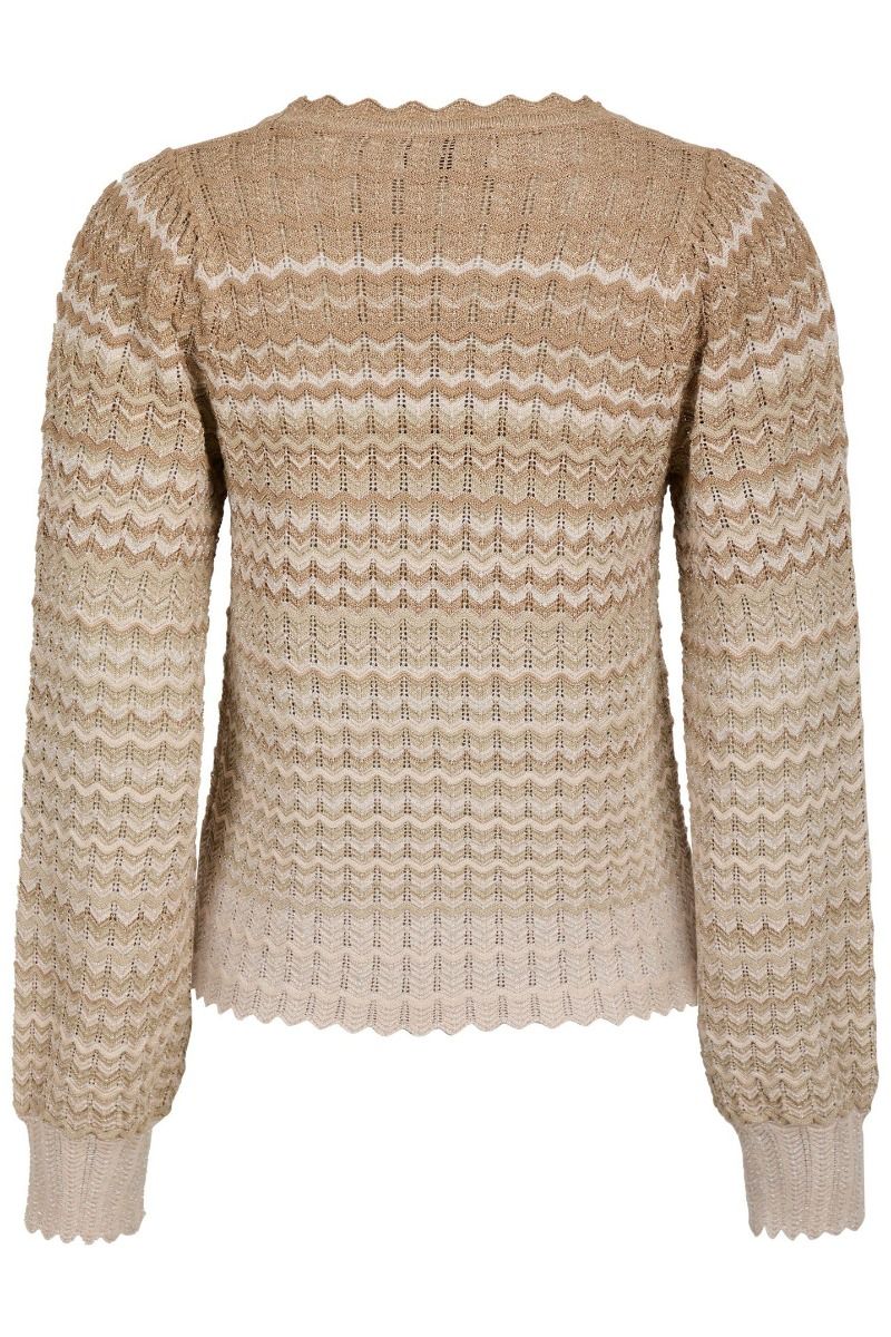 Neo Noir - Bluse - Dito Chevron Knit Blouse - Light Brown