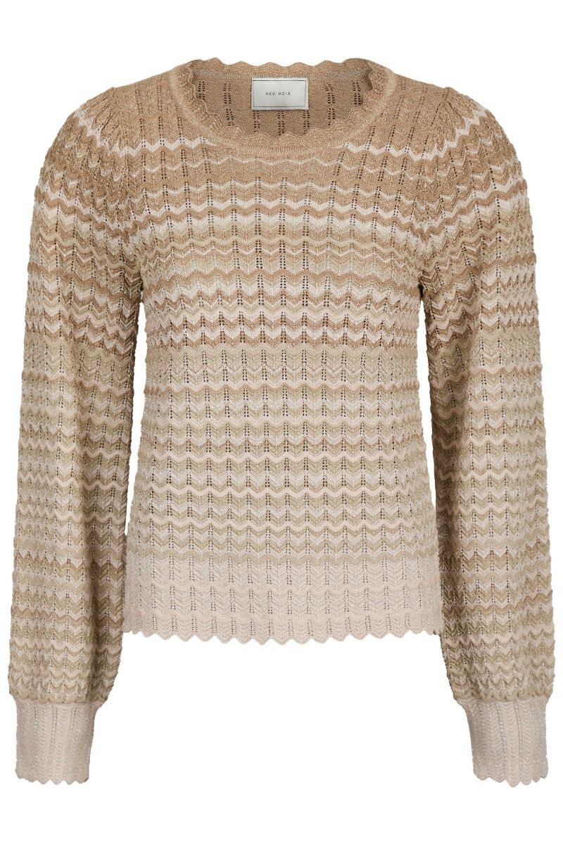 Neo Noir - Bluse - Dito Chevron Knit Blouse - Light Brown
