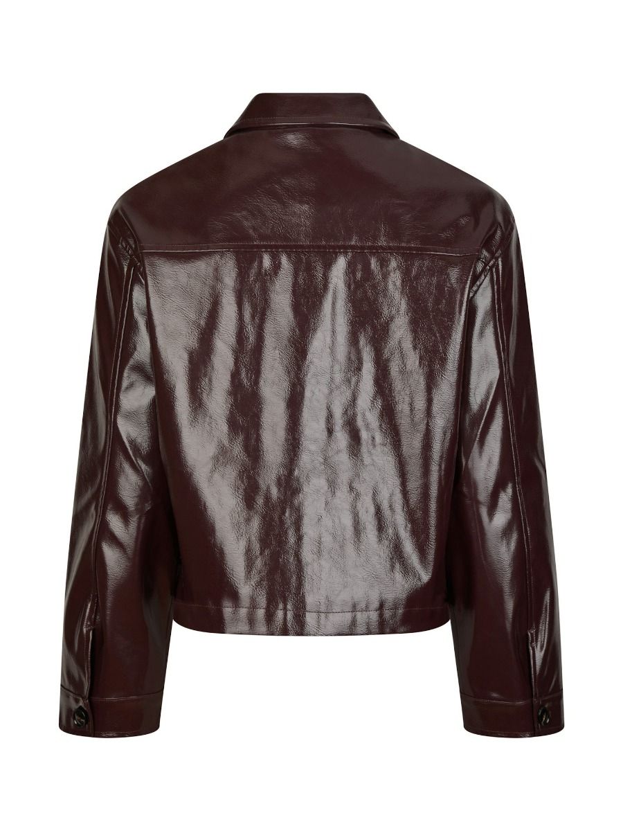 Neo Noir - Jakke - Emilia Patent Jacket - Burgundy