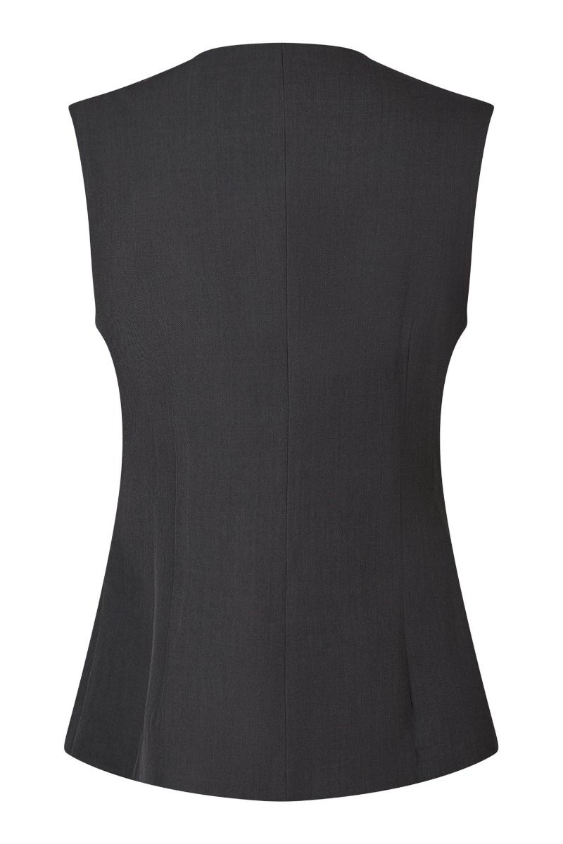 Neo Noir - Vest - Fabia Structure Waistcoat - Dark Grey