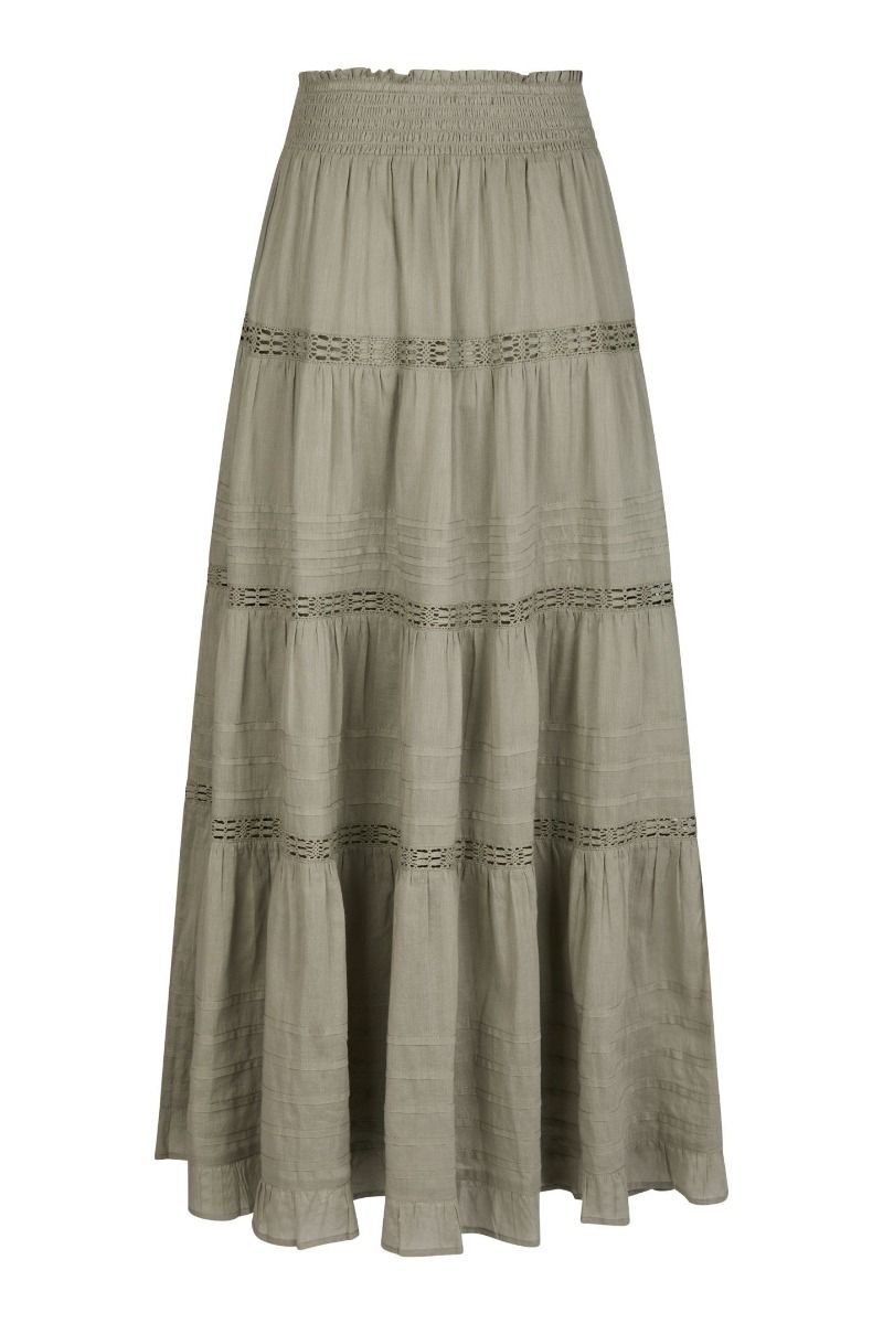 Neo Noir - Nederdel - Felicia S Voile Skirt - Smoke Green