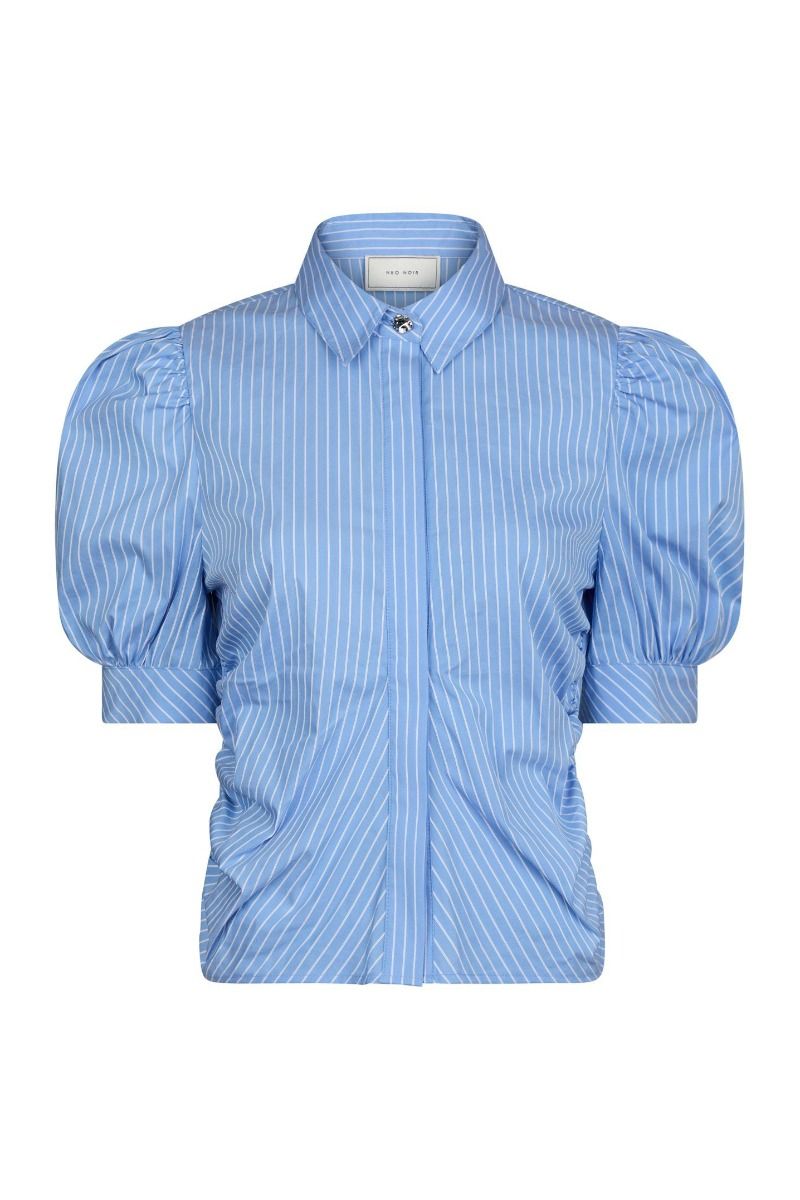 Neo Noir - Bluse - Frannie Stripe Shirt - Light Blue