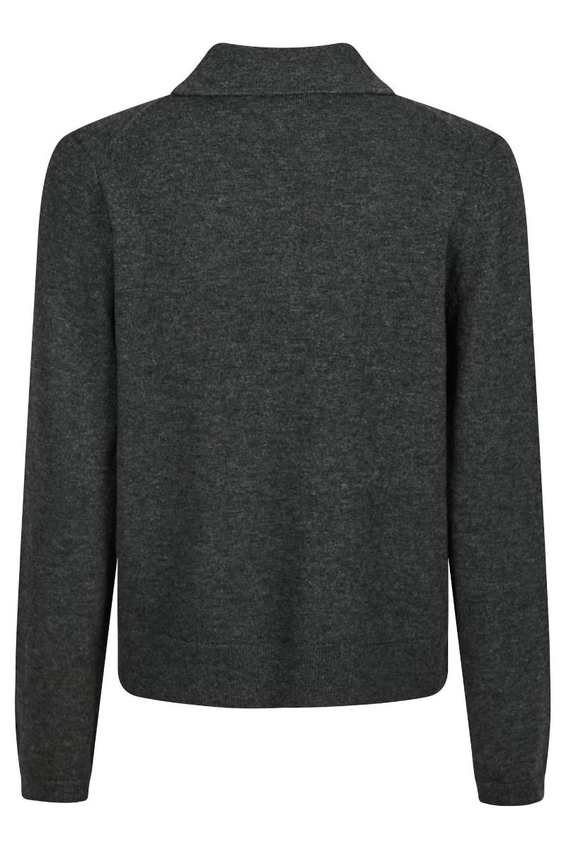 Neo Noir - Blouse - Genea Knit Polo Blouse - Antracit