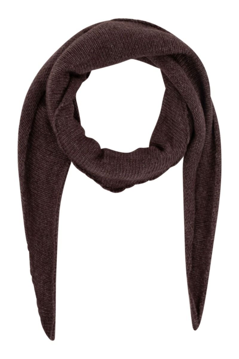 ❤︎ Neo Noir - Halstørklæde - Misty Knit Scarf - Dark brown