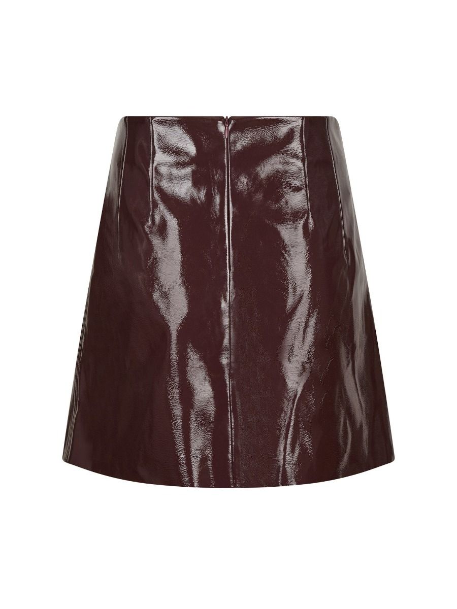 Neo Noir - Nederdel - Hemie Patent Skirt - Burgundy