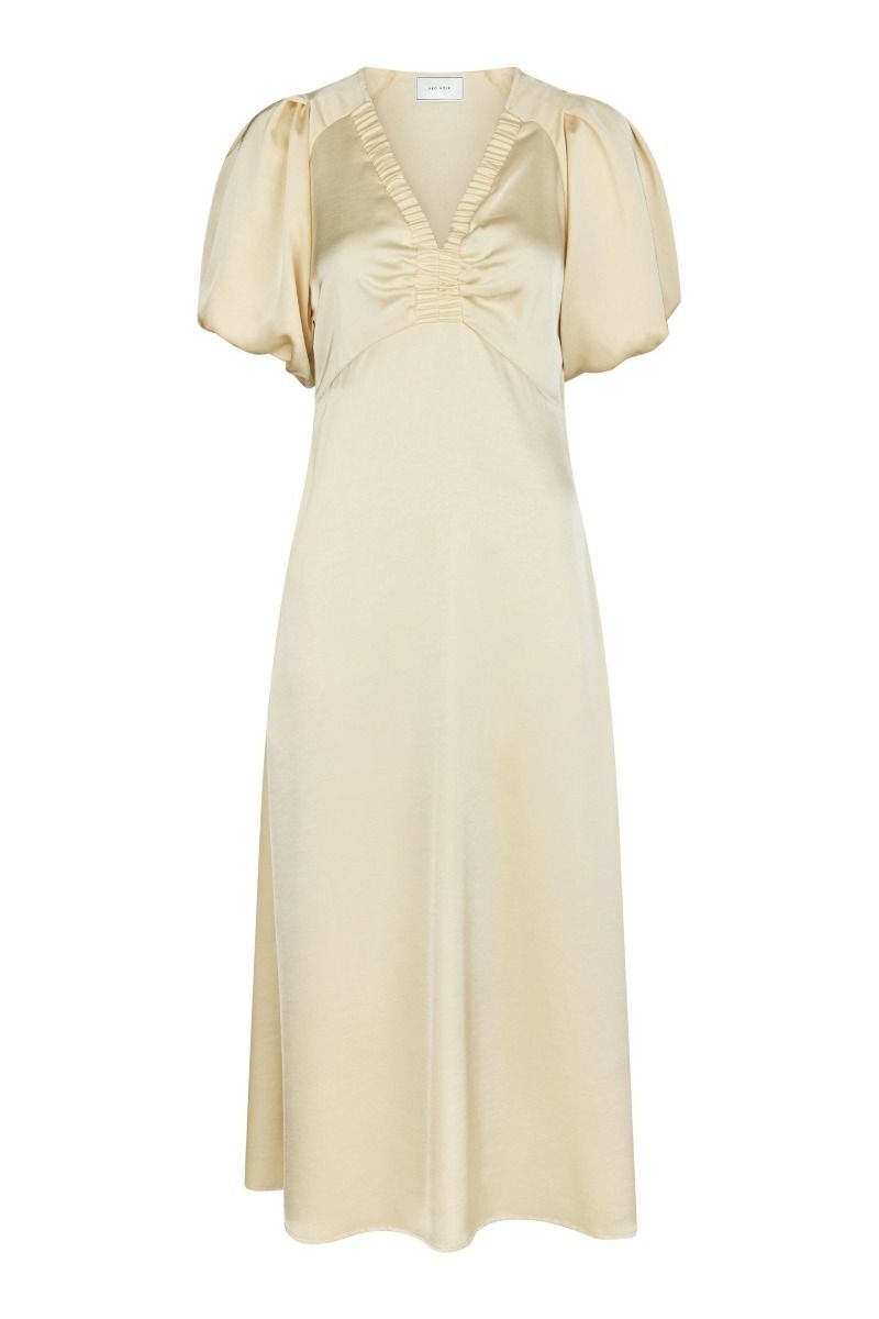 Neo Noir - Kjole - Illana Heavy Sateen Dress - Light Yellow