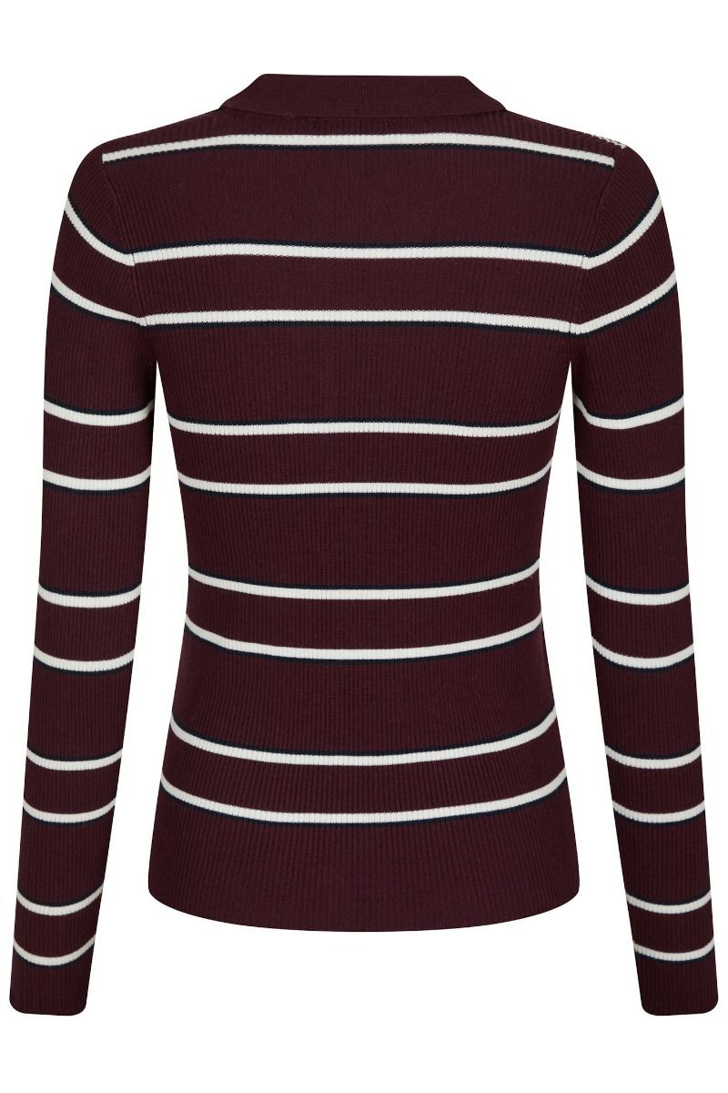 Neo Noir - Bluse - Jillan Polo Knit Blouse - Wine