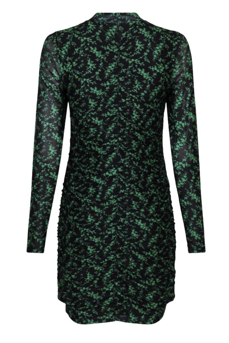 Neo Noir - Kjole - Bellia Flower Grid Dress - Green