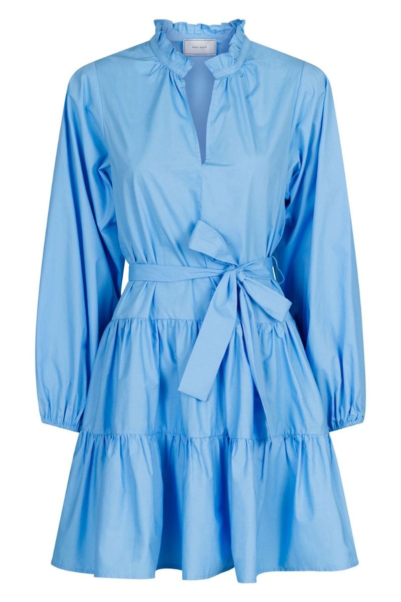 Neo Noir - Kjole - Debbie Poplin Dress Sky - Blue