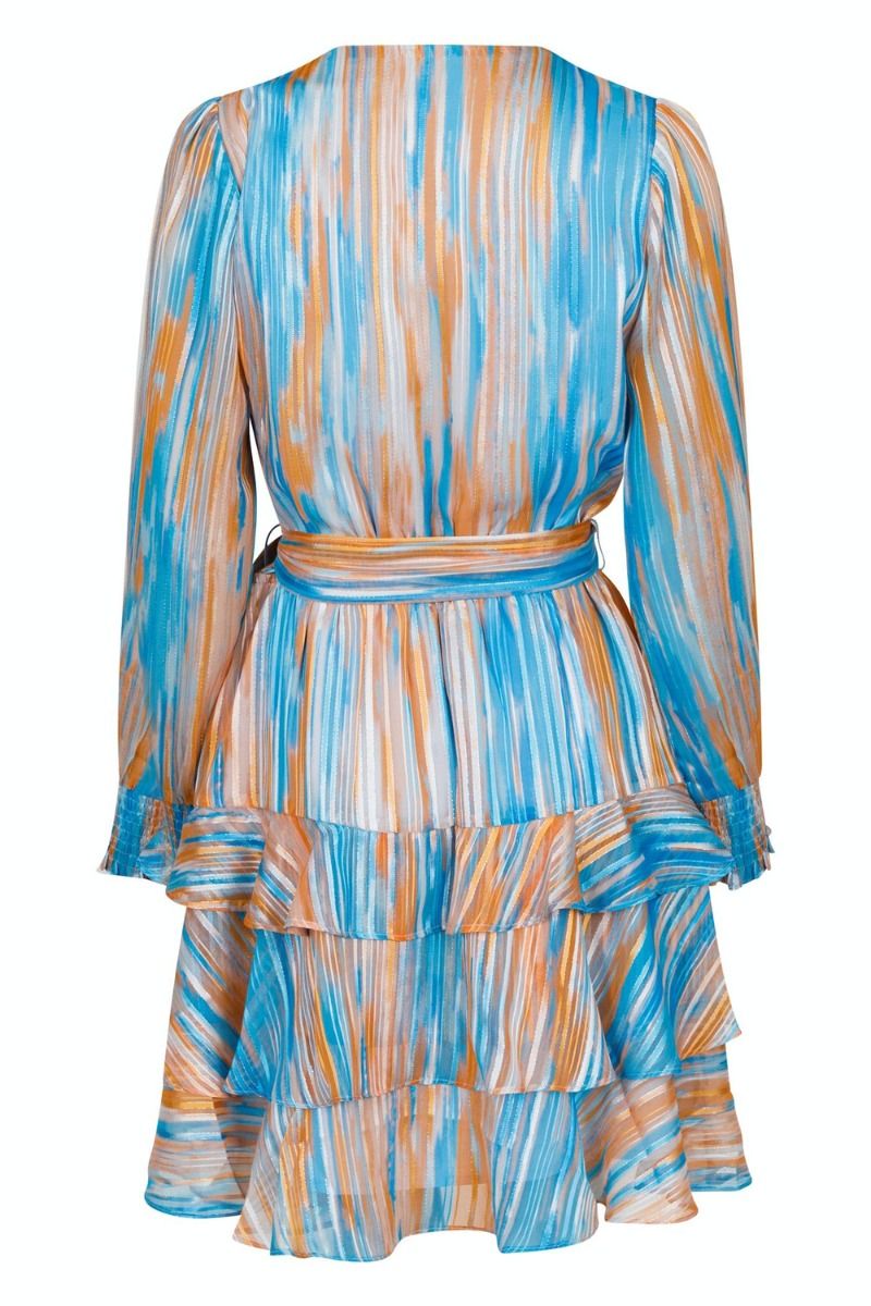 Neo Noir - Kjole - Dennie Blurred Stripe Dress - Blue