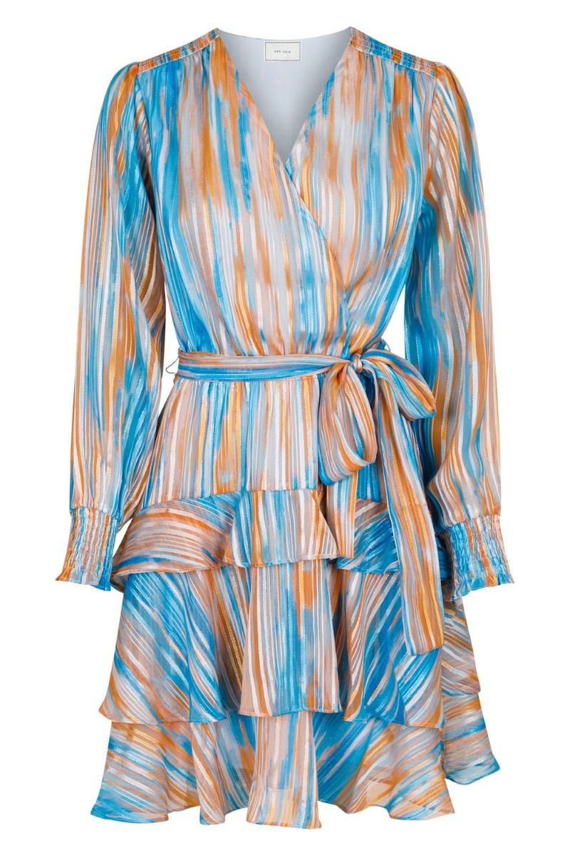 Neo Noir - Kjole - Dennie Blurred Stripe Dress - Blue